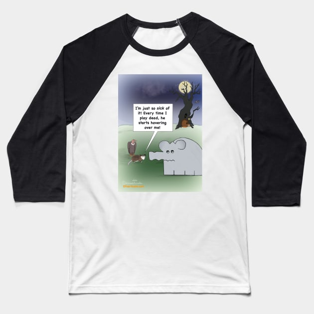 Hovering Neighbor Baseball T-Shirt by Enormously Funny Cartoons